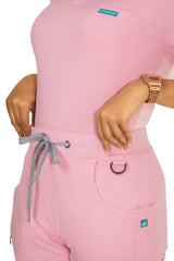 Women Pink Top & Jogger Bottom Scrub Set