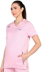 Stylish Pink jogger scrub set with practical pockets.