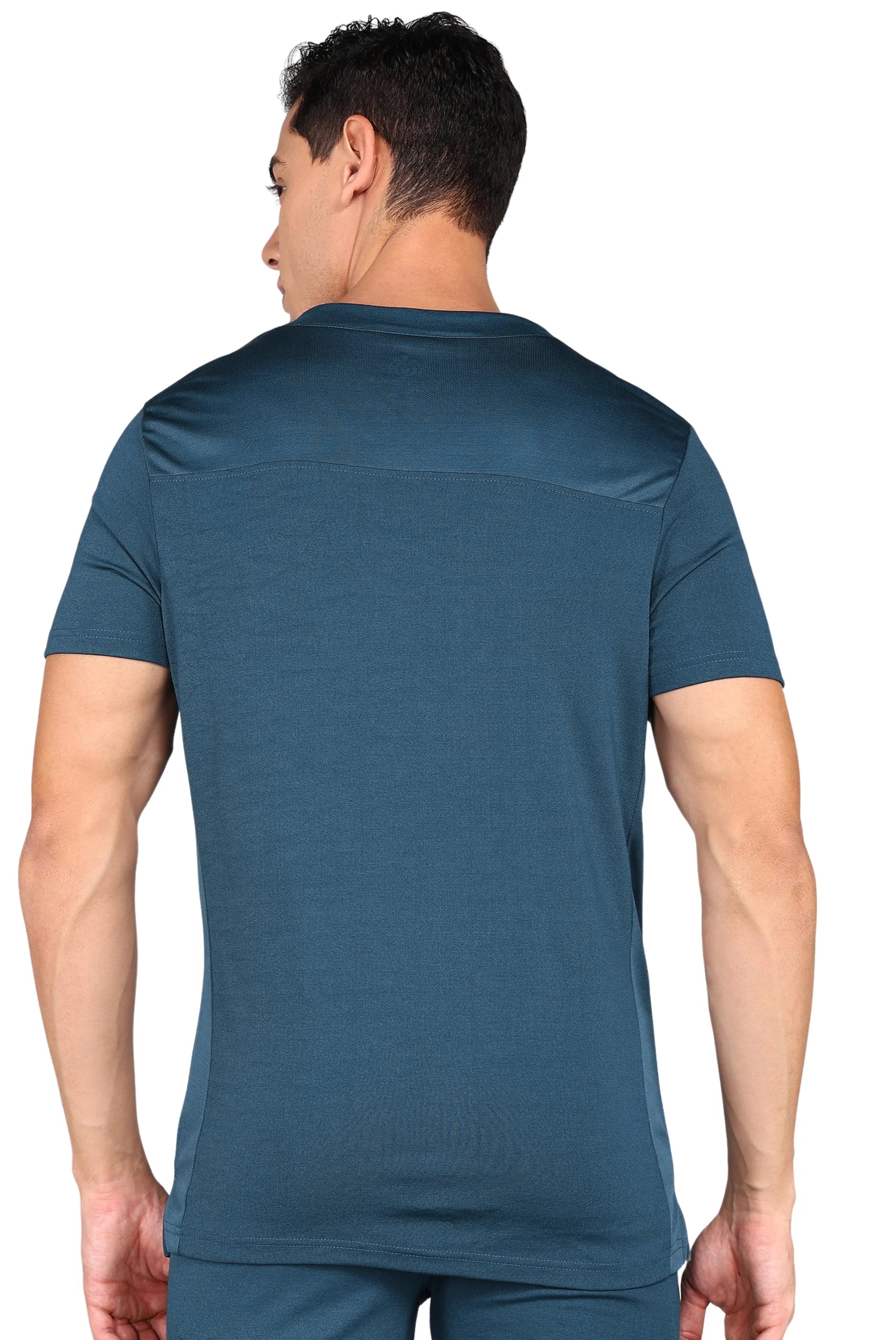 Teal Navy Scrub Set for Men - Stretchable Top & Standard Fit Pants - Supermedic
