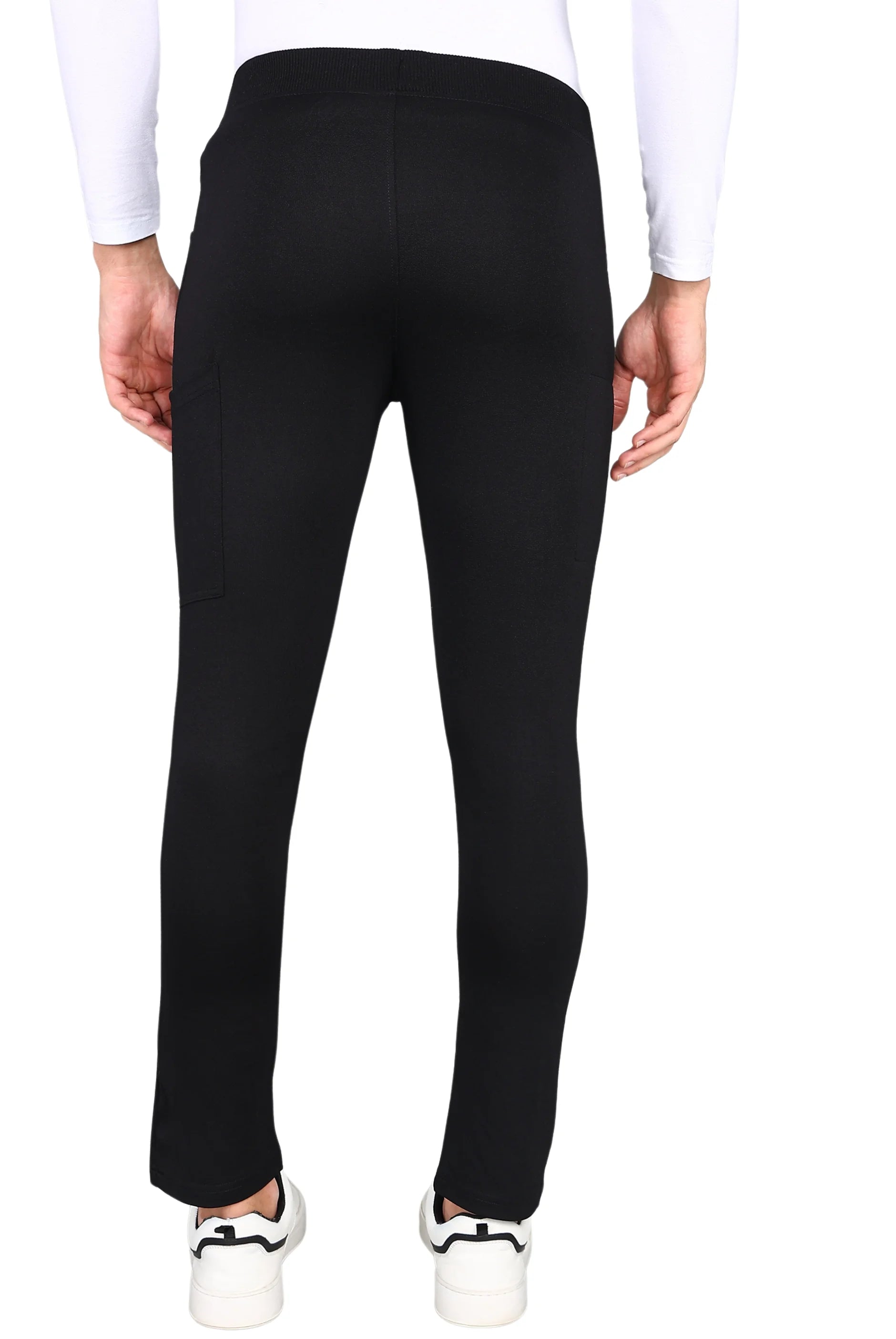 Men's Black Scrub Set with Stretchable Top and Comfortable Bottom - Supermedic