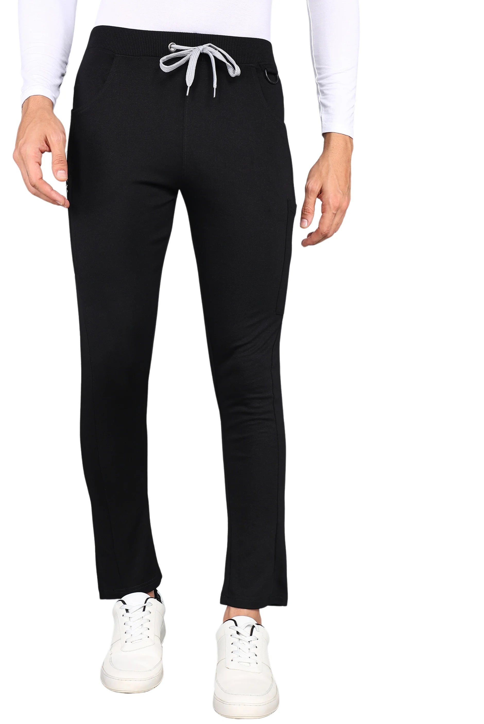 Men's Black Medical Scrub Set with Stretchable Top & Standard Bottom - Supermedic