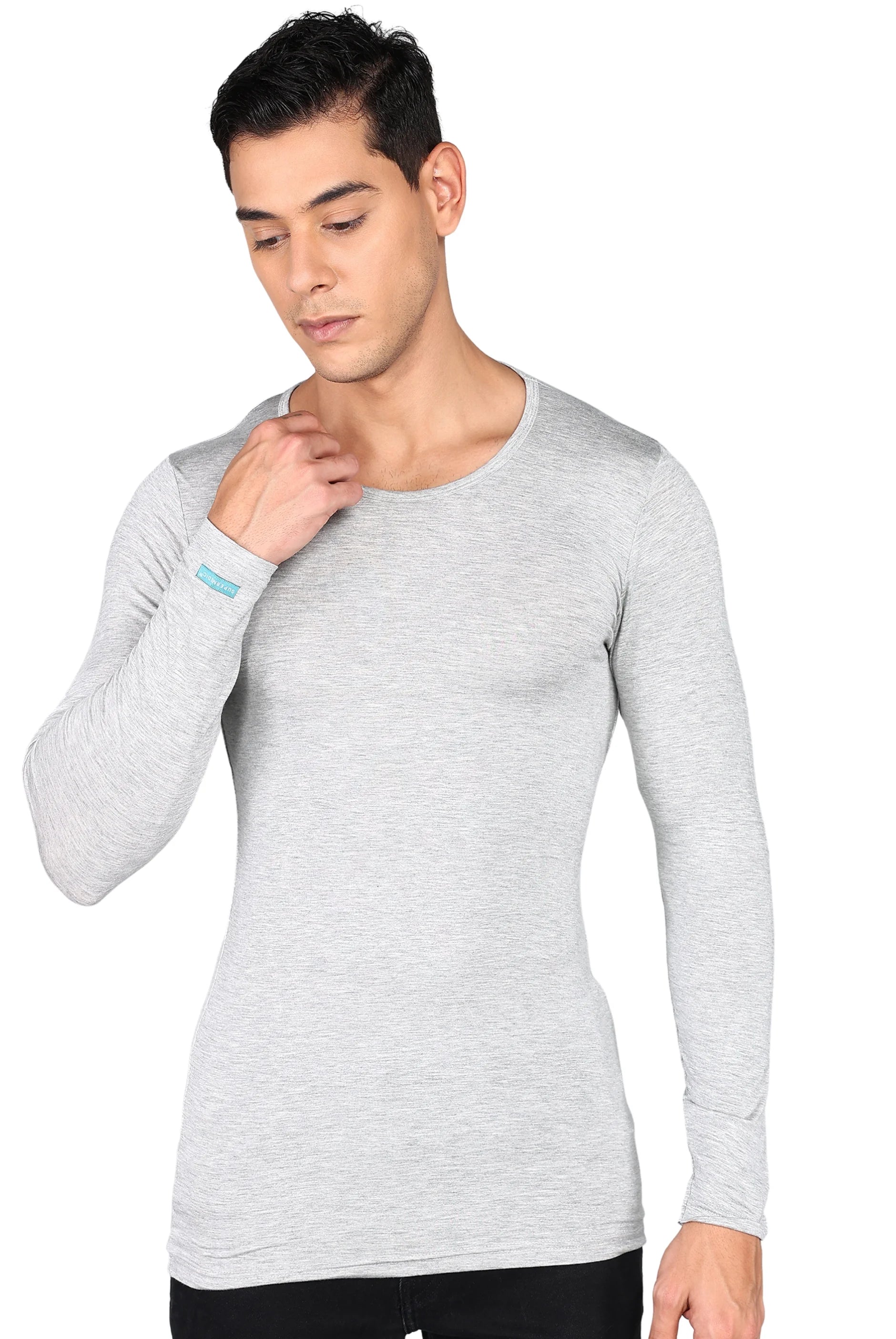  Men's Grey Underscrubs - Essential long-sleeve for medical professionals