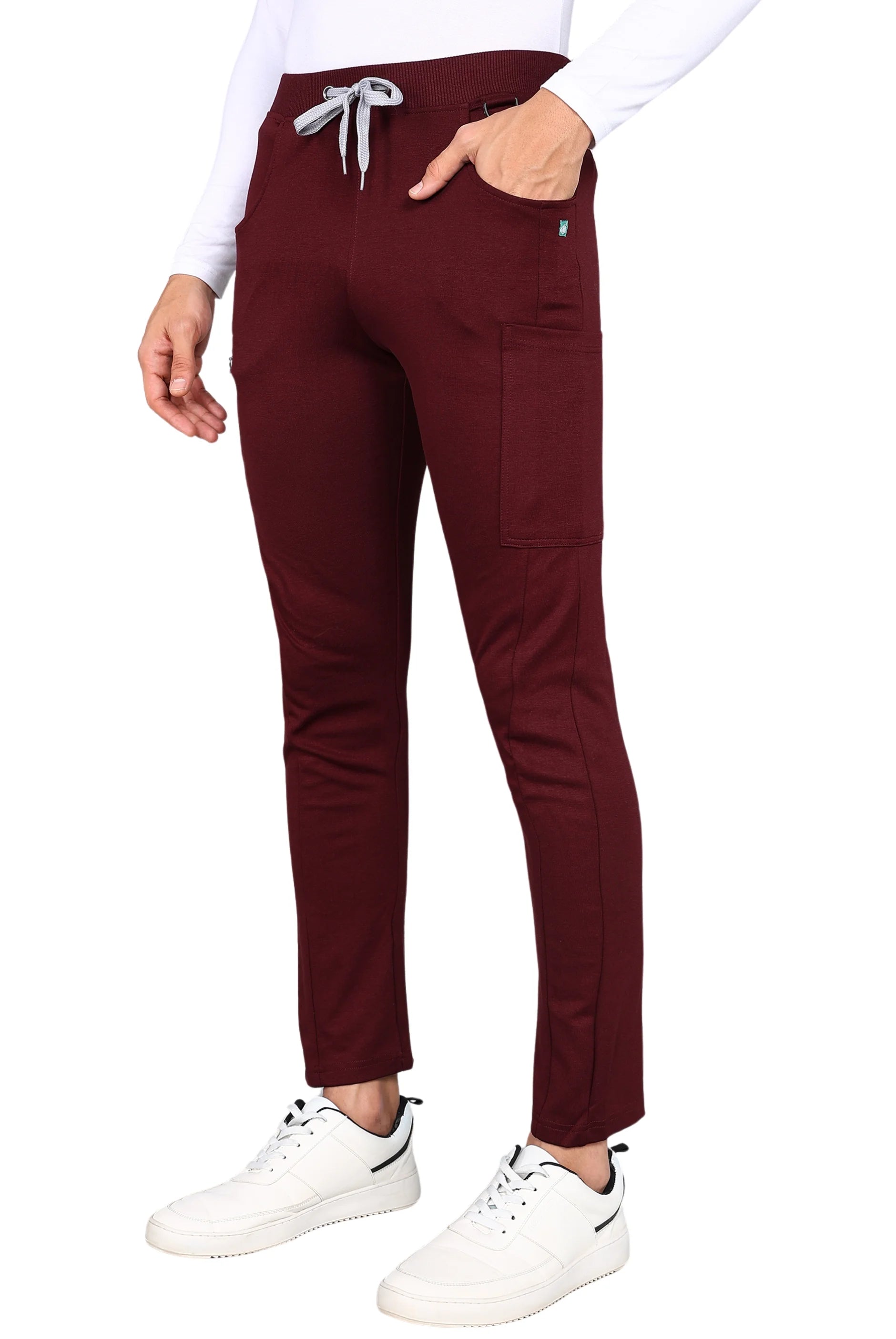 Men’s Maroon Medical Scrub Set - Stretchable Top & Standard Fit Bottom - Supermedic