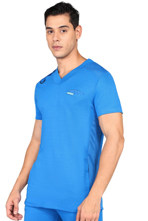 Men’s Royal Blue Scrub Set - Stretchy Top & Relaxed Pants
