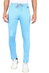 Men’s Sky Blue Medical Scrubs - Stretchy Top & Relaxed Pants