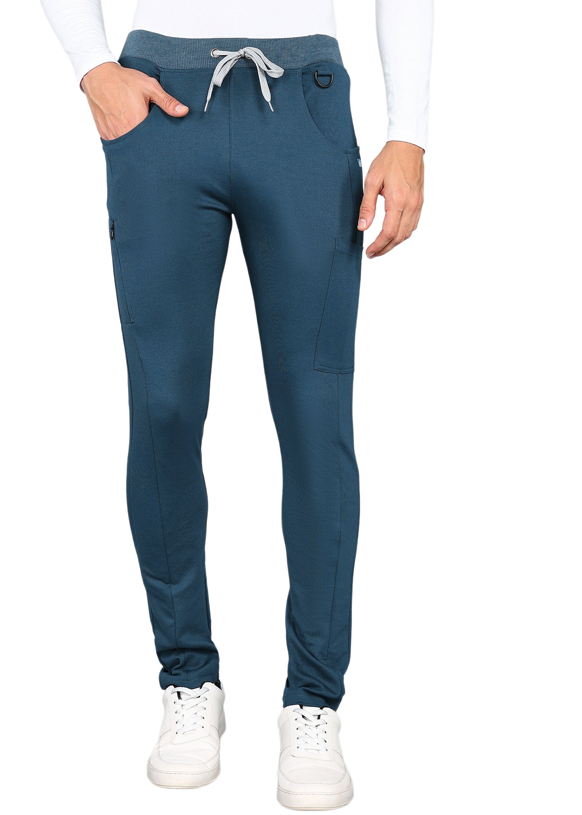 Men’s Teal Navy Medical Scrub Set - Stretchable Top & Standard Fit Bottom - Supermedic