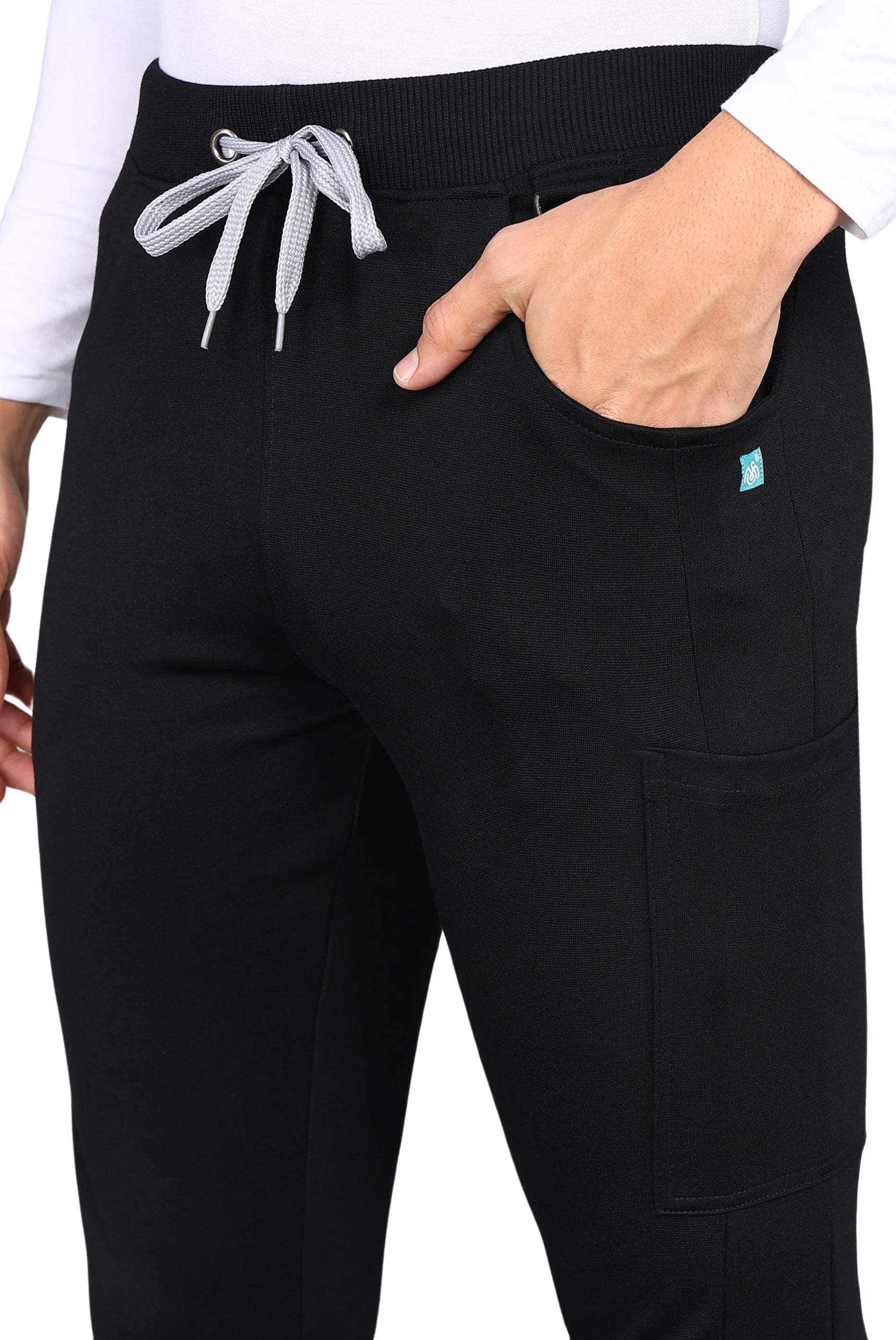 Men's Black Scrub Set with Stretchable Bottom - Supermedic