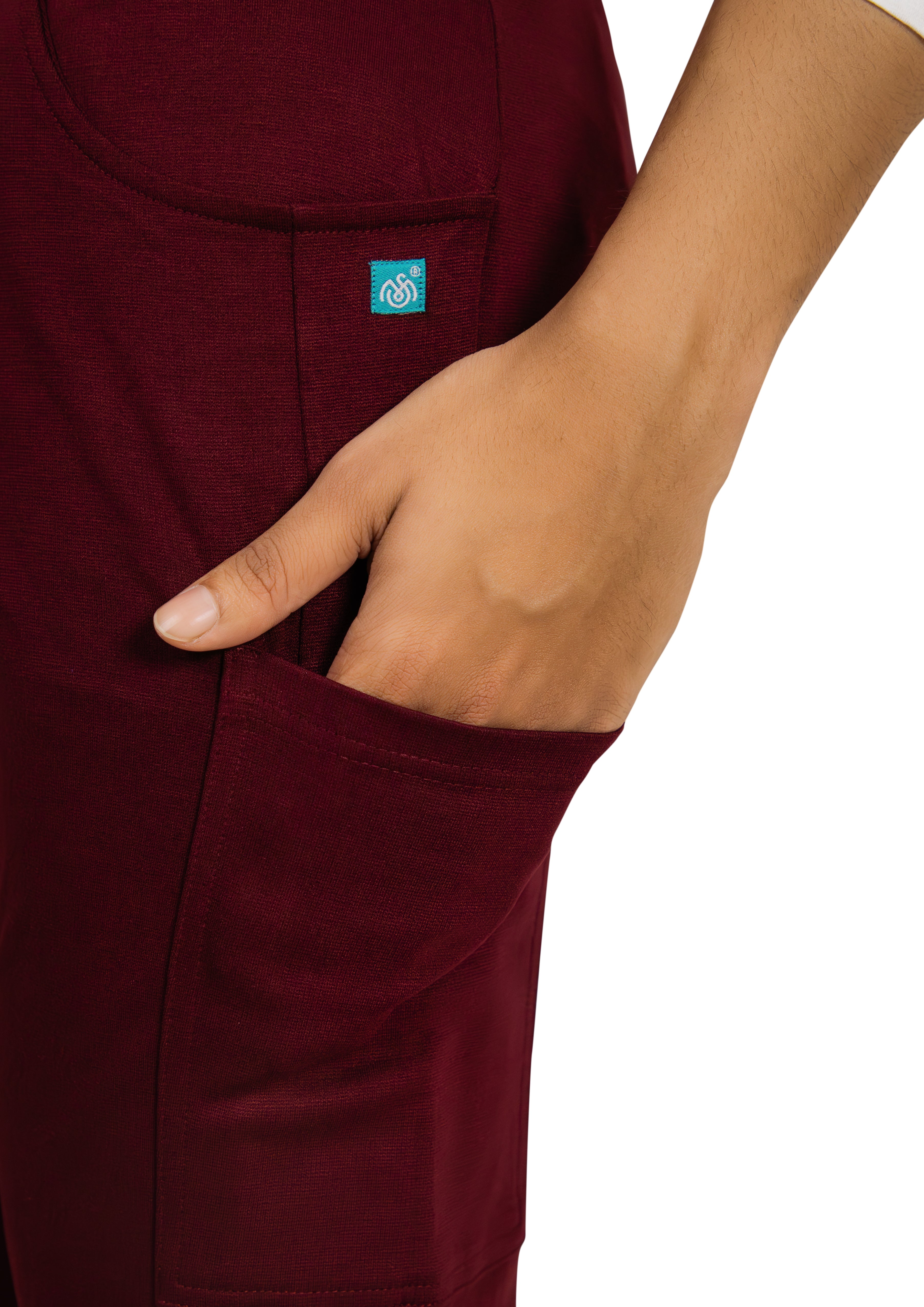 Stylish Maroon Scrub Set - Stretchable Top & Standard Bottom - Supermedic