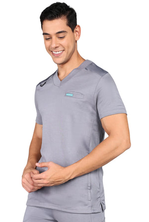 Men’s Royal Blue Scrub Set - Comfortable Stretch Top & Relaxed Pants Supermedic