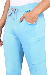 Professional Sky Blue Scrubs - Versatile Top & Standard Bottoms