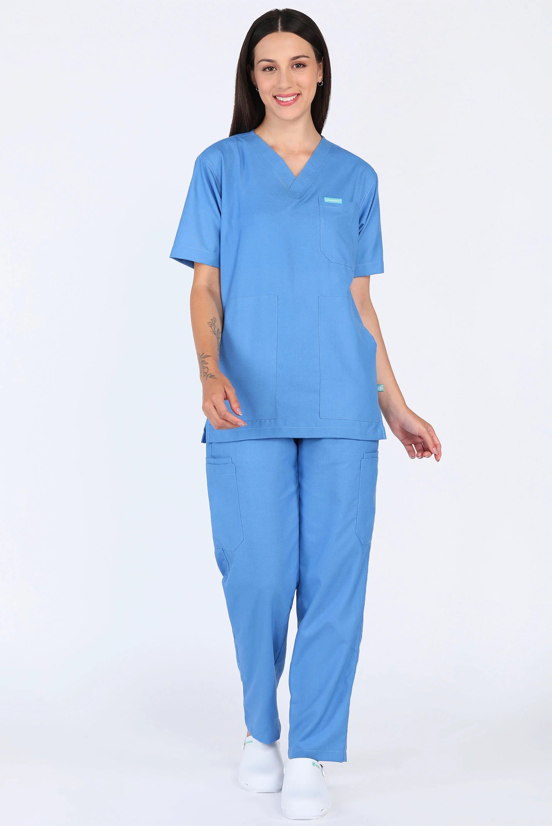 Classic Sky Blue Scrub Set for Women
