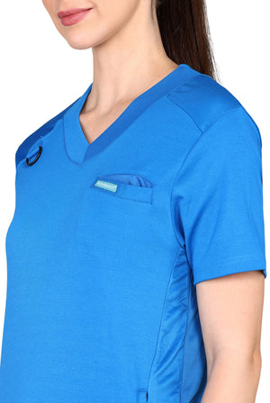 Versatile royal blue jogger scrub set for healthcare professionals.