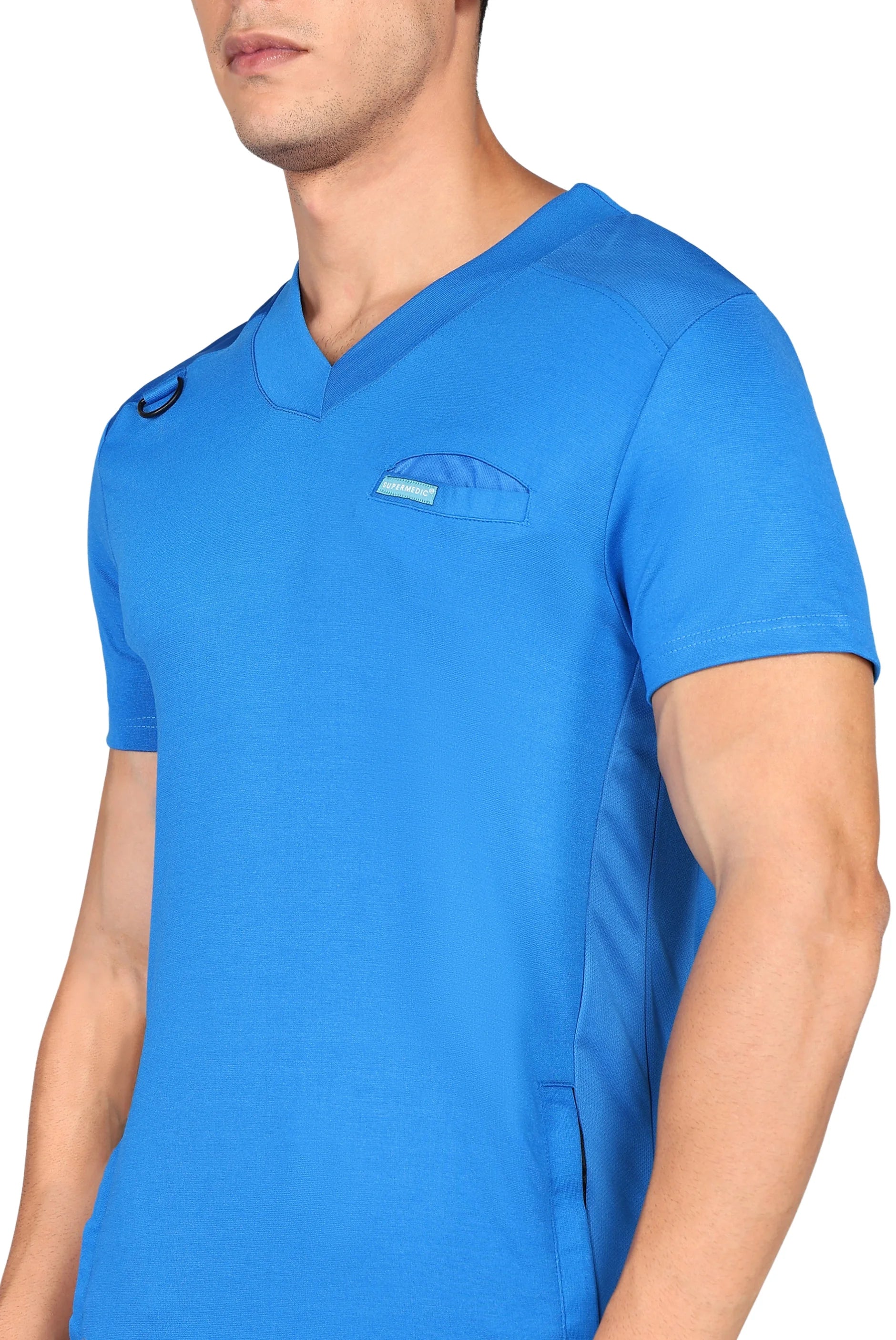 Durable Royal Blue Scrubs - Flexible Top & Standard Pants