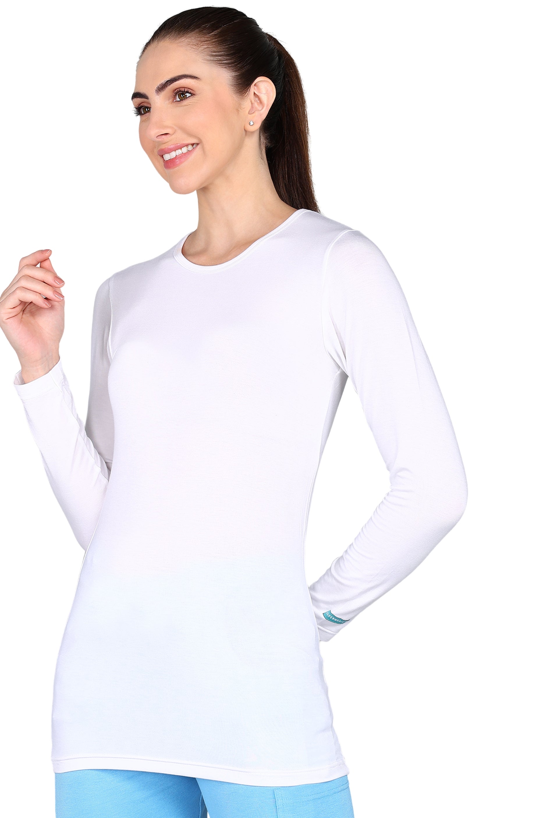 White Full Sleeve Underscrubs for Women - Supermedic