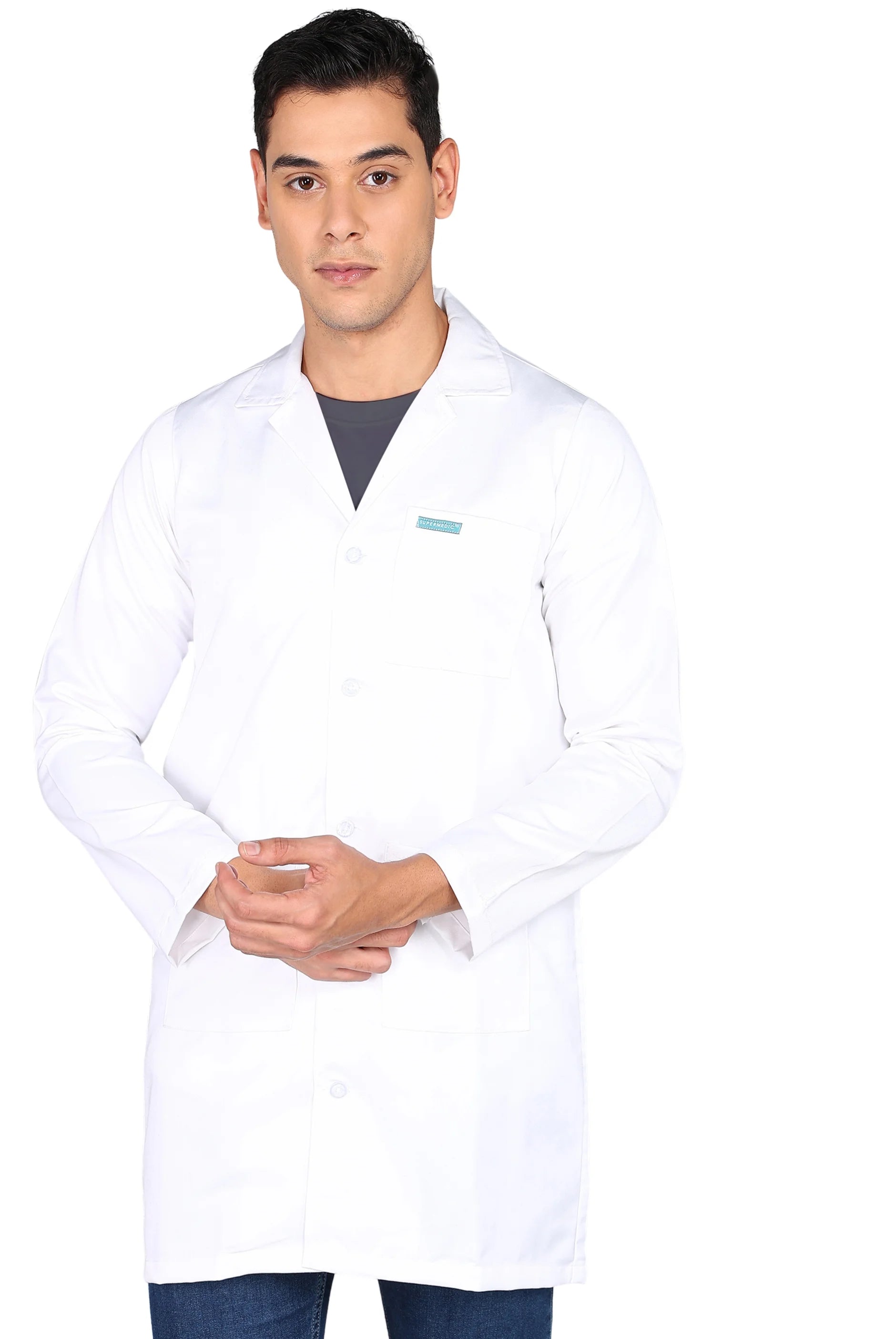 Perfect Fit Full Sleeve Lab Coat For Men - Supermedic