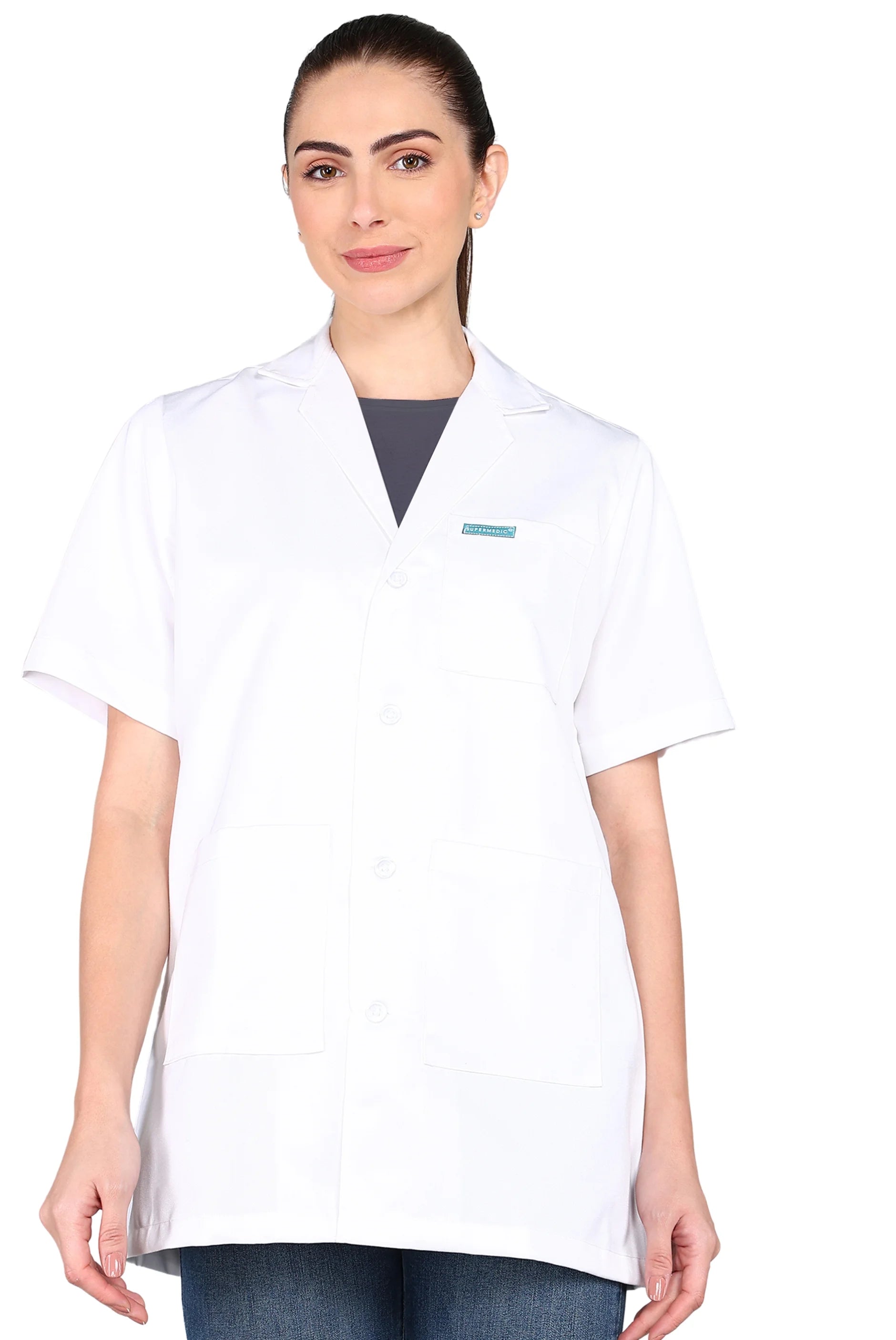 Short sleeve lab coat womens hotsell