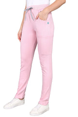 Women's Pink Medical Scrubs - Stretchable Top & Standard Bottom