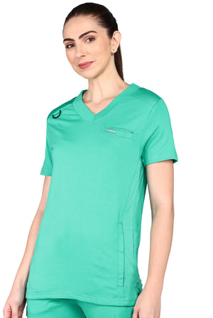 Women's Green Scrub Set - Stretchable Top & Regular Bottom