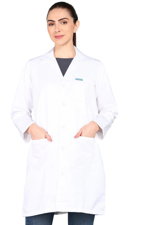 Women's White Lab Coat full sleeve with Two Pockets - Supermedic
