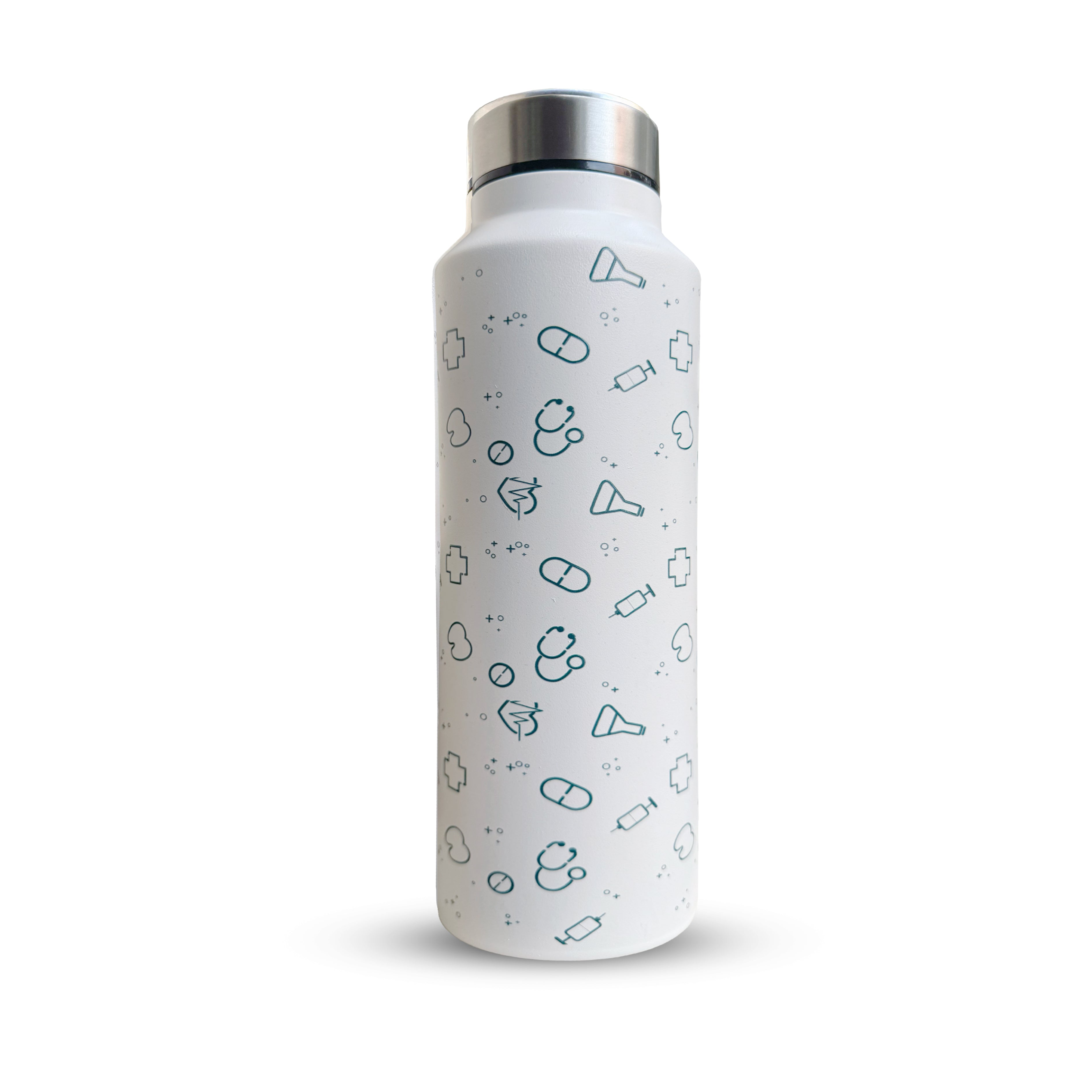 Customized Stainless Steel Water Bottle - White