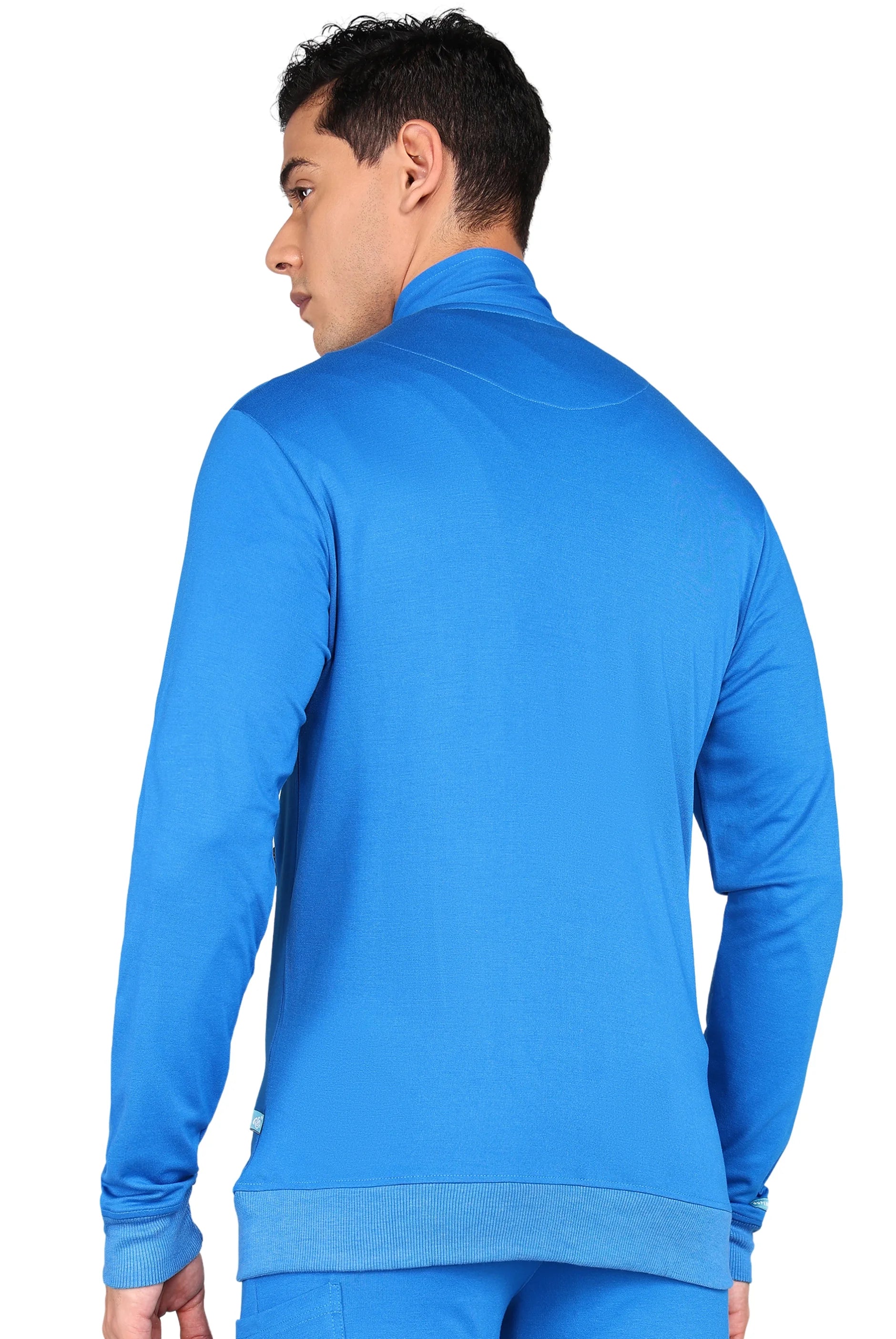 Customizable Perfect Fit Royal Blue Scrub Jacket For Men - Supermedic