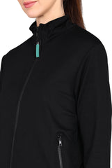 Embroidered Black Medical Jacket for Women - Supermedic