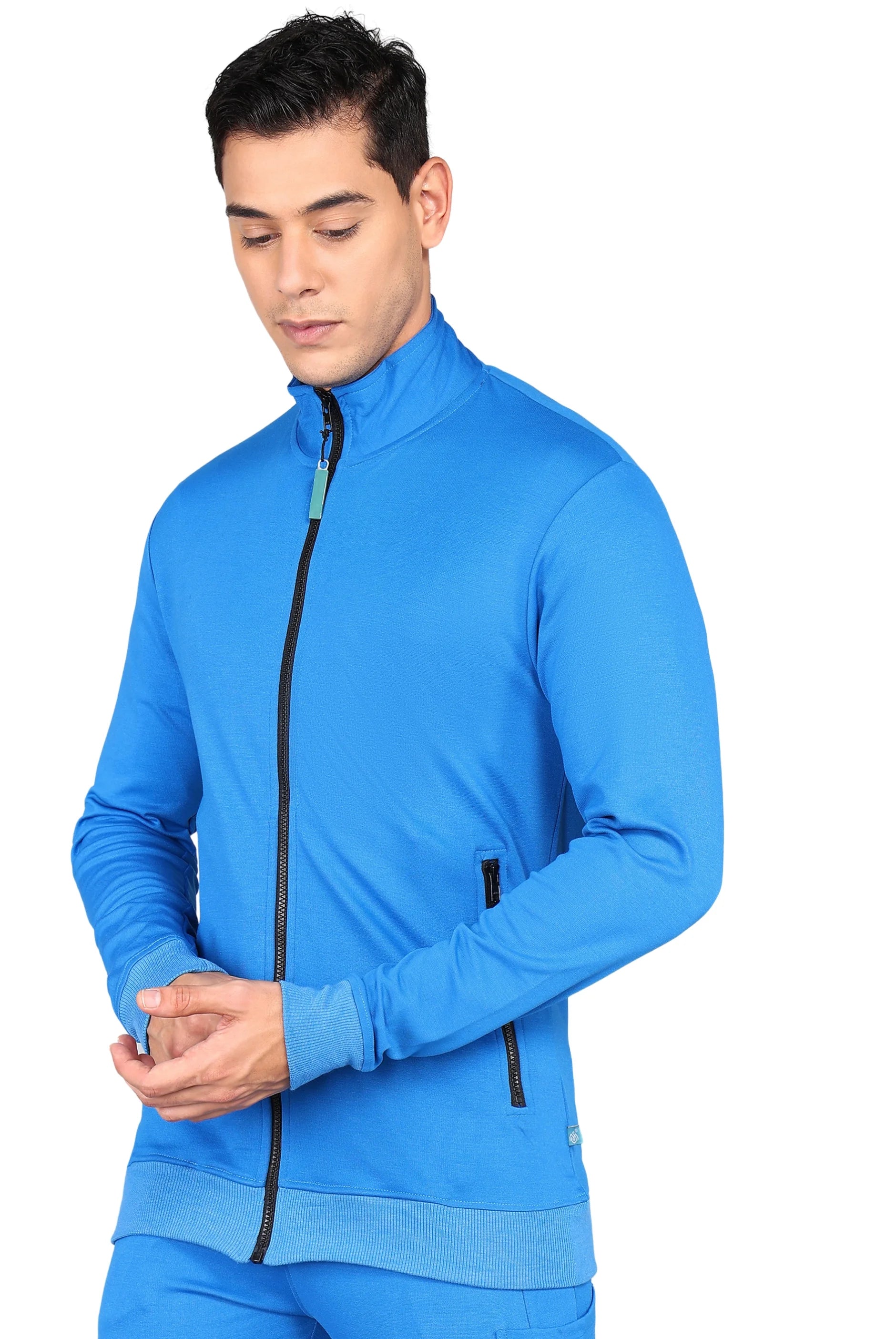 Men's Royal Blue Scrub Jacket With Full Cover Zipper - Supermedic