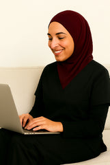 Maroon Scrub Hijab with Stethoscope Slit For Women
