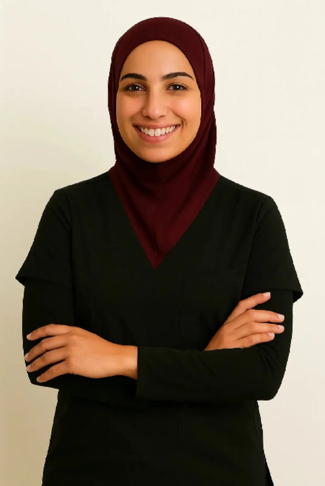 Maroon Scrub Hijab with Stethoscope Slit For Women