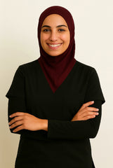 Maroon Scrub Hijab with Stethoscope Slit For Women