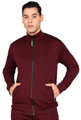 Maroon Scrub Jacket For Men With Two Pockets - Supermedic