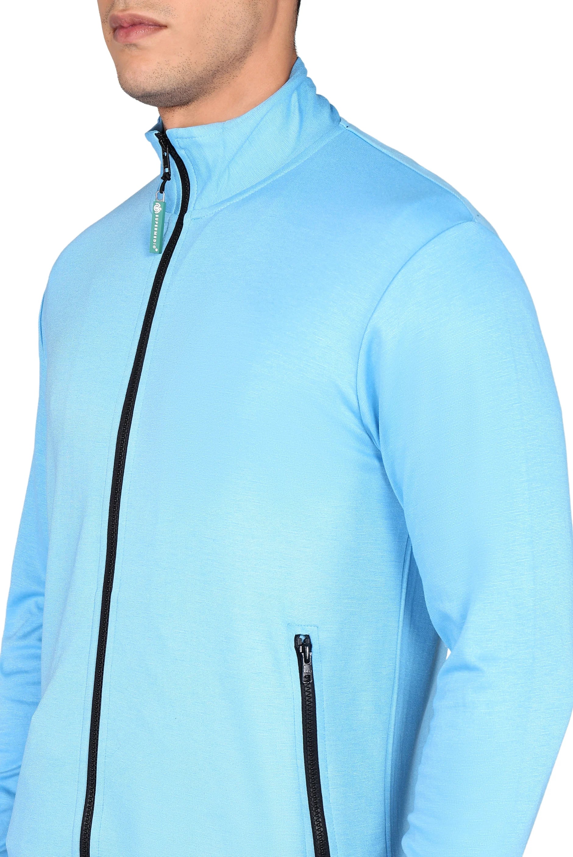 Personalized Sky Blue Scrub Jacket for Men - Supermedic