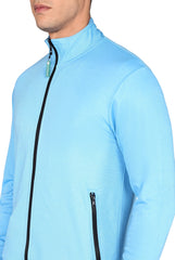 Personalized Sky Blue Scrub Jacket for Men - Supermedic