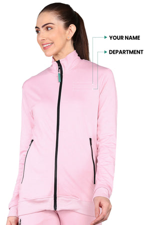 Customizable Pink Scrub Jacket for Women - Supermedic
