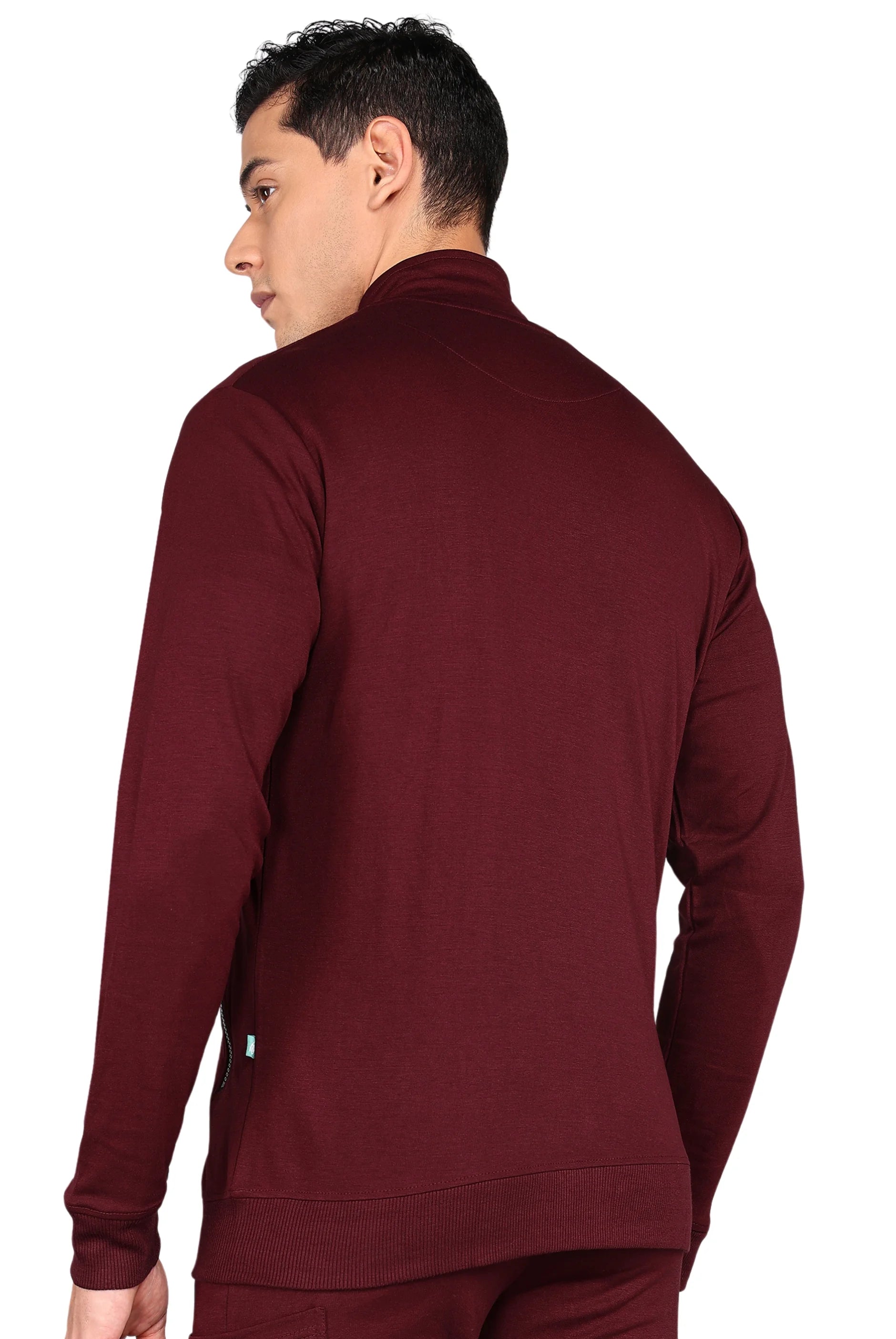 Super Soft Maroon Scrub Jacket For Men - Supermedic