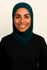 Teal Navy Scrub Hijab with Stethoscope Slit For Women