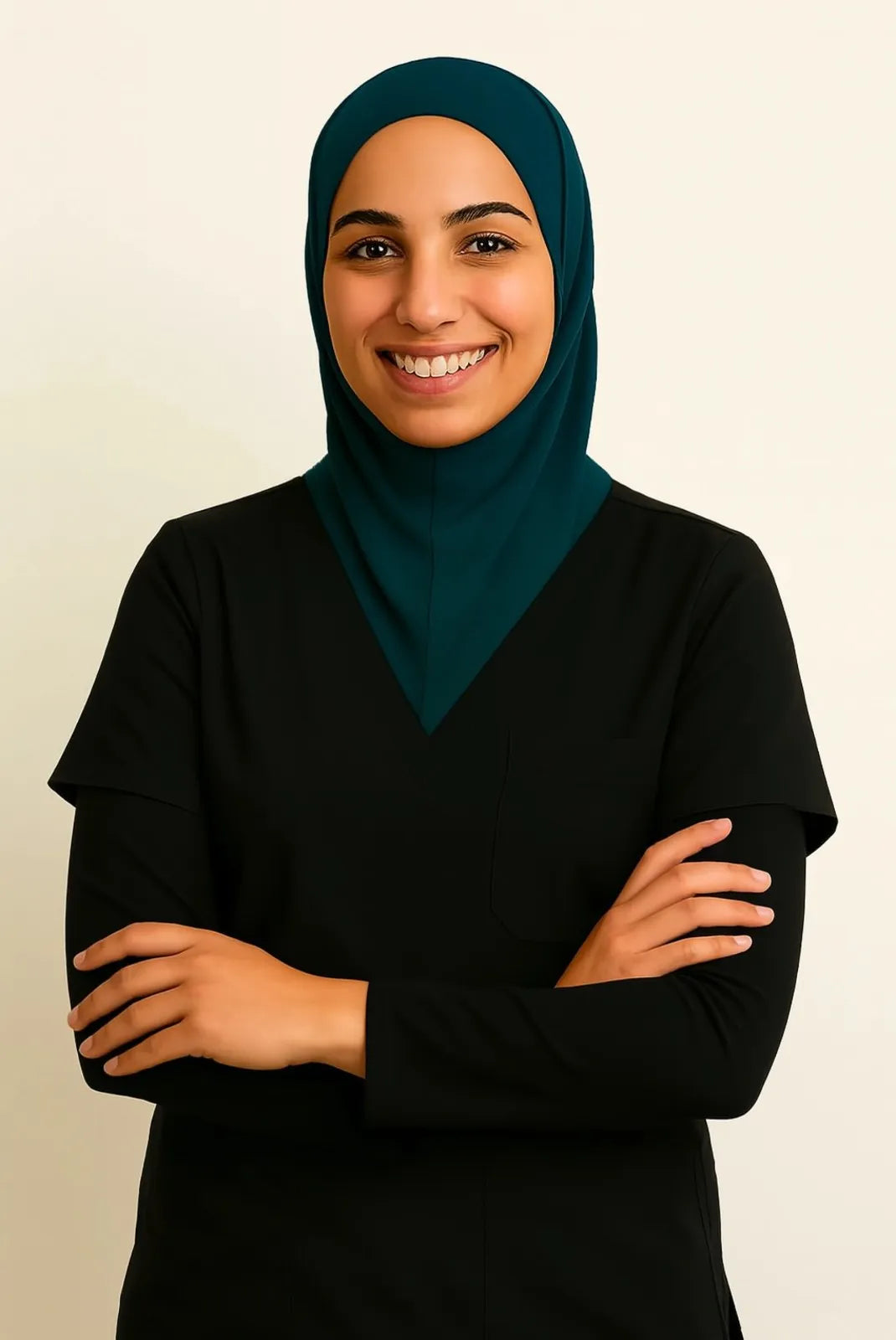 Teal Navy Scrub Hijab with Stethoscope Slit For Women