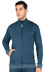 Teal Navy Scrub Jacket For Men With Two Side Pockets - Supermedic