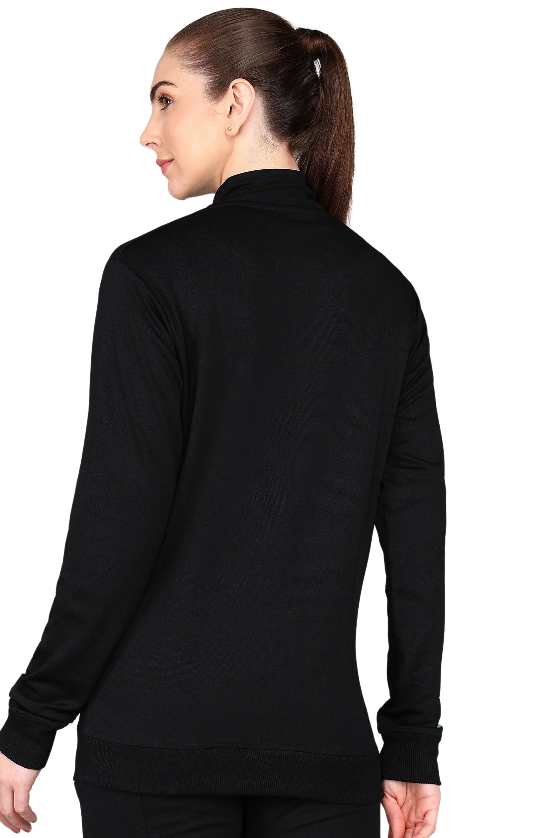 Wrinkle-Free Women's Black Scrub Jacket - Supermedic