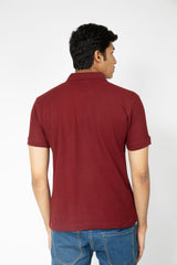 Maroon Polo T-Shirt for Men (Comfortable Fit)