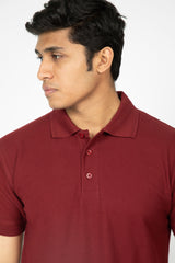 Maroon Polo T-Shirt for Men (Comfortable Fit)