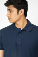 Dark Blue Polo T-Shirts for Men (Comfortable Fit)