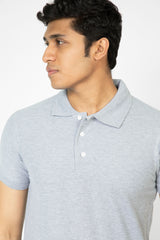 Grey Polo T-Shirt for Men (Comfortable Fit)