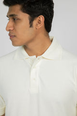 Cream white Polo T-Shirt for Men (Comfortable Fit)