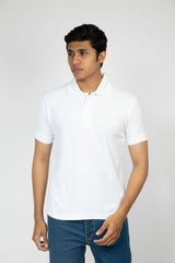 White Polo T-Shirt for Men (Comfortable Fit)