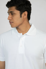 White Polo T-Shirt for Men (Comfortable Fit)