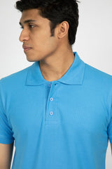 Light Blue Polo T-Shirt for Men (Comfortable Fit)