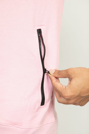 Men's Pink Scrub Jacket With two secured Pockets - Supermedic